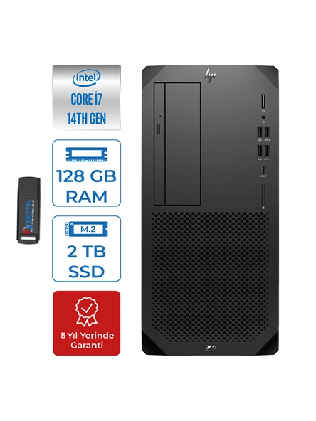 Z2 G9 Intel Core I7 14700 128GB Ddr5 2tb SSD Intel® UHD Windows 11 Pro Masaüstü Iş Istasyonu HPA2JH4ESP18 + Zettausbbellek ürün görseli 1