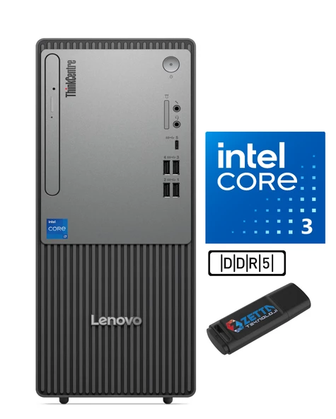 Lenovo Thinkcentre Neo 50T Gen 5 Intel Core I3-13100 64GB Ddr5 4tb SSD Freedos Masaüstü Blgisayar NEO12UB0009TR25+ZETTAUSBBELLEK