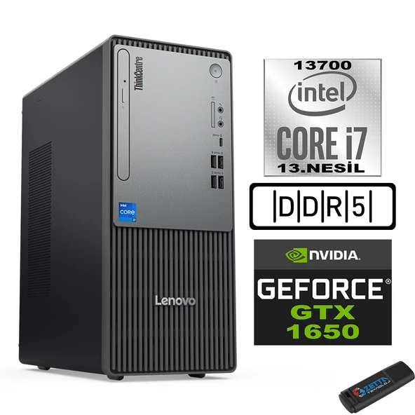 Lenovo Thinkcentre Neo 50T Gen5 Intel Core I7 13700 48GB Ddr5 512GB SSD Freedos Nvidia GTX1650 165012UB000LTRF17+ZETTA Flash Bellek