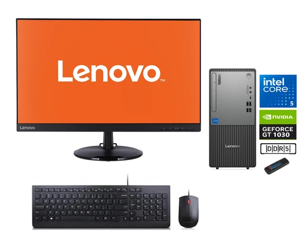 Lenovo Thinkcentre Neo 50T Gen 5 Intel Core I5 13400 8gb Ddr5 512GB SSD 4GB/GT1030 23.8mon WİN11PRO Masaüstü Blgisayar NEO12UB000ETRNW02+ZETTAUSBBELLEK