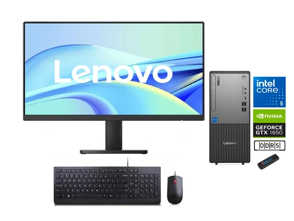 Lenovo Thinkcentre Neo 50T Gen 5 Intel Core I5 13400 64GB Ddr5 512GB SSD 4GB/GTX1650 27"mon WİN11PRO Masaüstü Blgisayar NEO12UB000ETRTXPW22+ZETTAUSBBELLEK