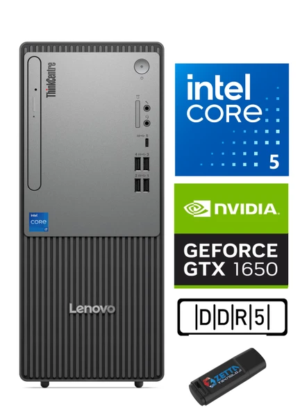 Lenovo Thinkcentre Neo 50T Gen 5 Intel Core I5 13400 8gb Ddr5 4tb SSD 4GB/GTX1650 Freedos Masaüstü Blgisayar NEO12UB000ETRTX05+ZETTAUSBBELLEK ürün görseli 1