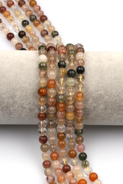 Rutil Kuvars Doğaltaş Dizi 6 mm Küre Kesim ürün görseli