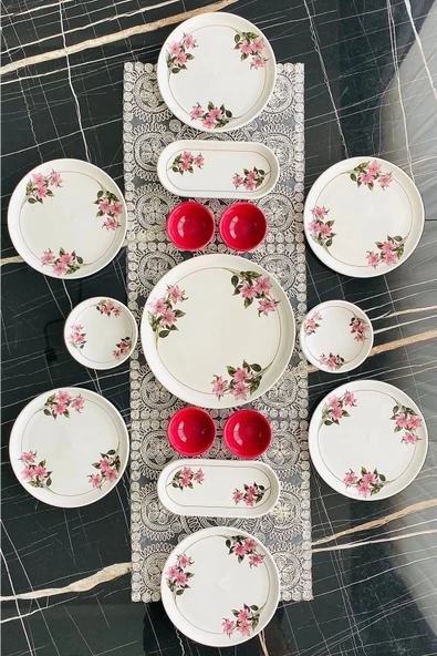 QUEEN  Snowdrop 6 Kişilik 15 Parça Kahvaltı Takımı