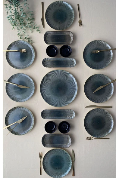 QUEEN  Green Gold 8 Kişilik 17 Parça Kahvaltı Takımı - 2