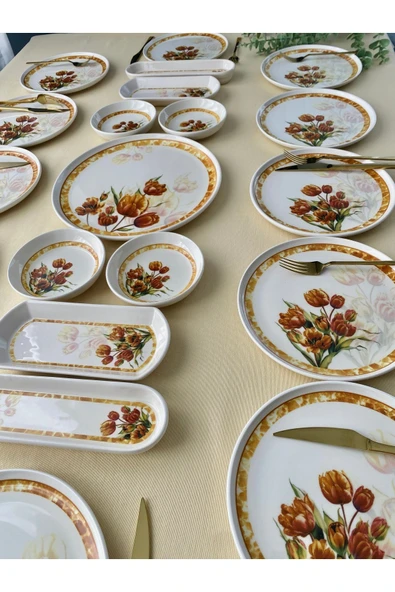 QUEEN  Vintage Model 12 Kişilik 21 Parça Kahvaltı Takımı - 3