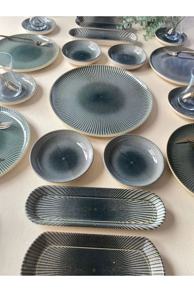 Green Gold 6 Kişilik 21 Parça Sosluklu Kahvaltı Takımı - 3