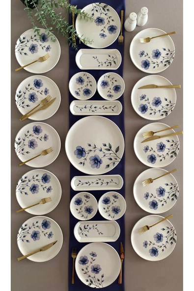 QUEEN  Purple Violet 12 Kişilik 21 Parça Kahvaltı Takımı - 2