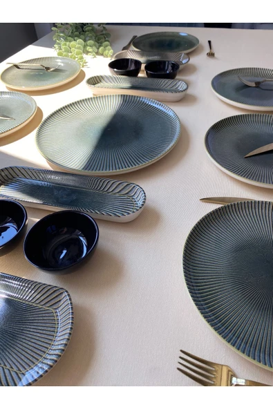 QUEEN  Green Gold 8 Kişilik 17 Parça Kahvaltı Takımı - 3