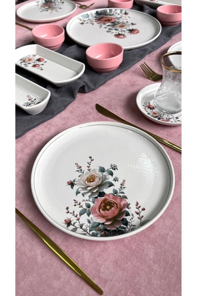 QUEEN  Garden Model 6 Kişilik 21 Parça Kahvaltı Takımı - 3