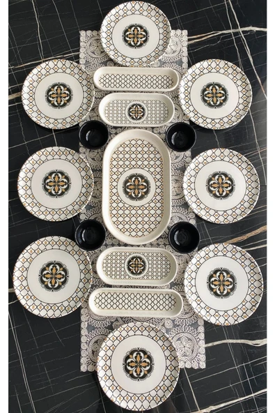 QUEEN  Liva Model 8 Kişilik 17 Parça Kahvaltı Takımı