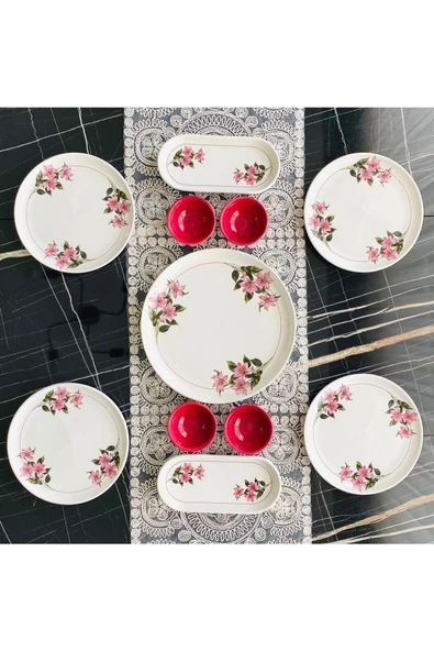 QUEEN  Snowdrop 4 Kişilik 11 Parça Kahvaltı Takımı