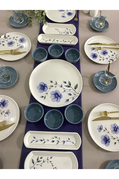 QUEEN  Mor Menekşe 6 Kişilik 29 Parça Kahvaltı Takımı - 3