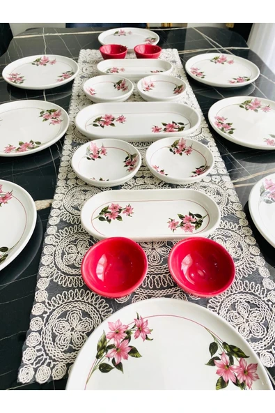 QUEEN  Snowdrop 8 Kişilik 19 Parça Kahvaltı Takımı - Resim 3