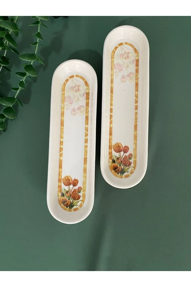 QUEEN  Vintage Lale 2 Adet Zeytinlik Sunum Tabağı - 2