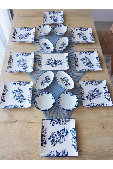 QUEEN  Jasmine Pattern 8 Kişilik 17 Parça Kahvaltı Takımı - 3