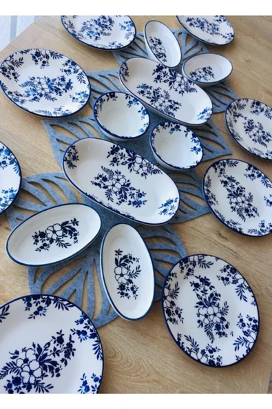 QUEEN  Jasmine Pattern 8 Kişilik 16 Parça Kahvaltı Takımı - 2