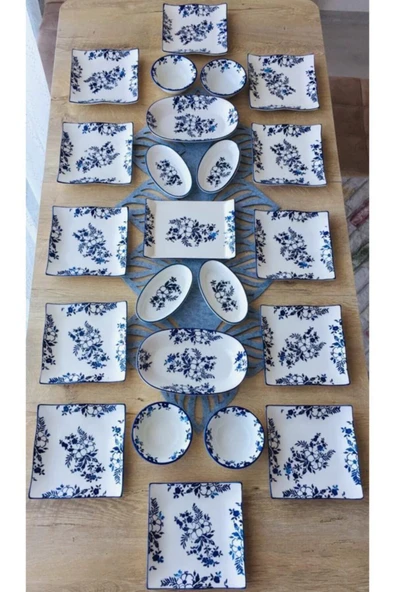 QUEEN  Jasmine Pattern 12 Kişilik 23 Parça Kahvaltı Takımı