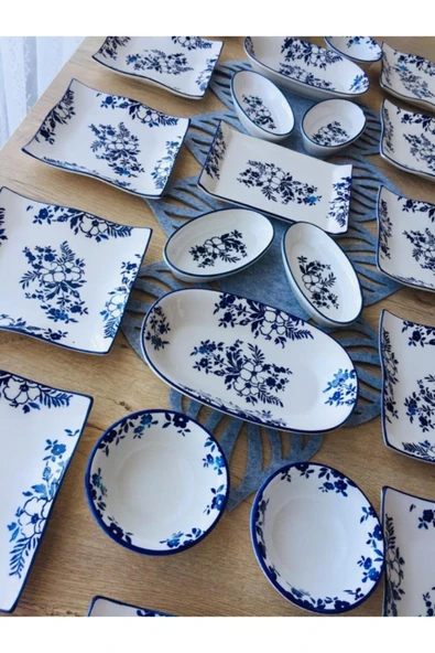 QUEEN  Jasmine Pattern 12 Kişilik Kahvaltı Takımı - 3
