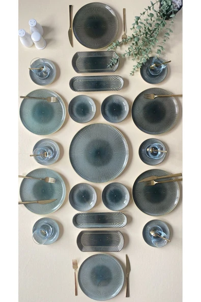 Green Gold 6 Kişilik 21 Parça Sosluklu Kahvaltı Takımı - 2