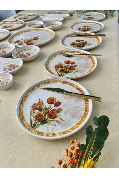 QUEEN  Vintage Model 12 Kişilik 21 Parça Kahvaltı Takımı - 4