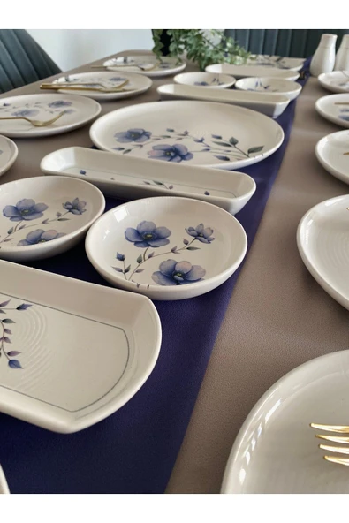 QUEEN  Purple Violet 12 Kişilik 21 Parça Kahvaltı Takımı - 4