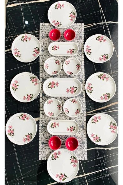QUEEN  Snowdrop 8 Kişilik 19 Parça Kahvaltı Takımı