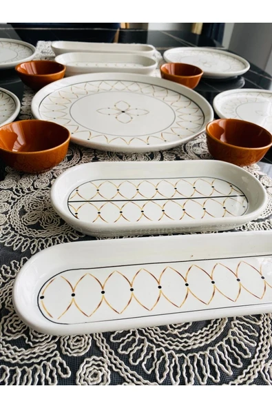 QUEEN  Gold Elips 6 Kişilik 15 Parça Kahvaltı Takımı - 3