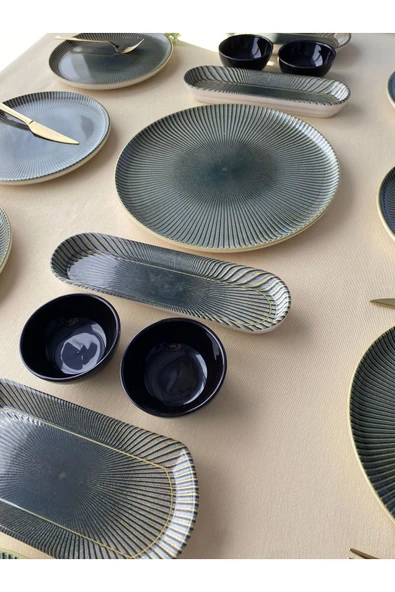 QUEEN  Green Gold 8 Kişilik 17 Parça Kahvaltı Takımı - 4