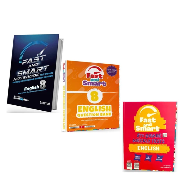 Tammat 8.Sınıf İngilizce Defter Soru ve Deneme Seti 3 Kitap