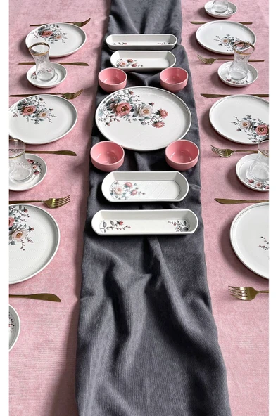 QUEEN  Garden Model 6 Kişilik 21 Parça Kahvaltı Takımı - 4