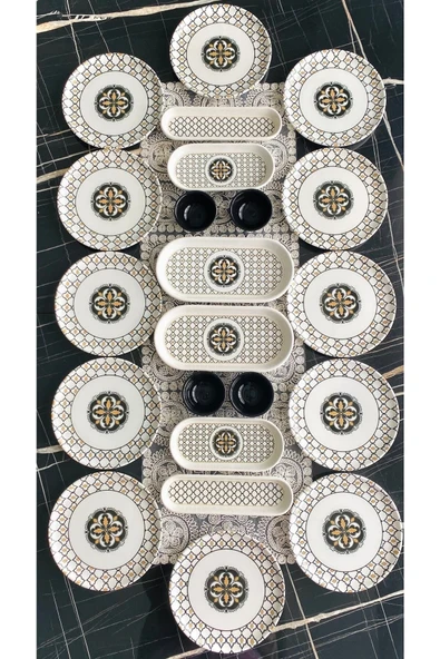 QUEEN  Liva Model 12 Kişilik 22 Parça Kahvaltı Takımı