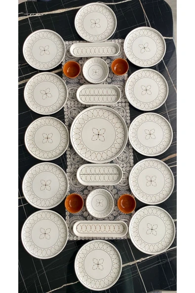 QUEEN  Gold Ellipse 12 Kişilik 23 Parça Kahvaltı Takımı - 2