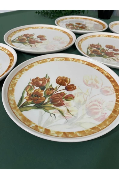 QUEEN  Vintage Lale 6 Adet Servis/Pasta Tabağı - 2