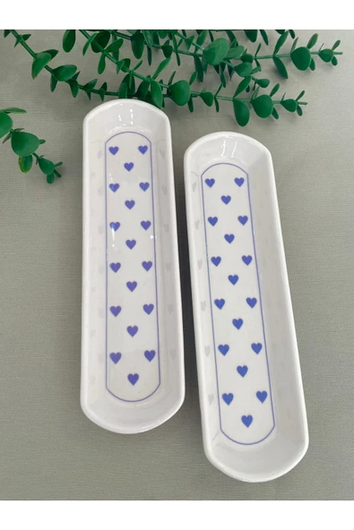 Fein  Love Mavi Kalp 2 Adet Zeytinlik Tabak