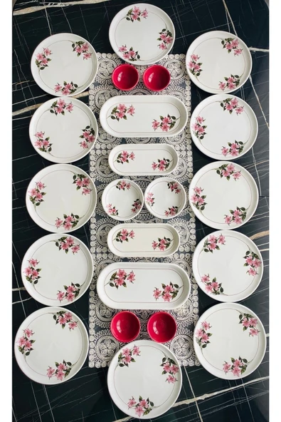 QUEEN  Snowdrop 12 Kişilik 22 Parça Kahvaltı Takımı - 1