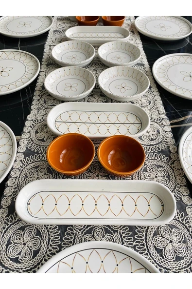 QUEEN  Gold Ellipse 8 Kişilik 20 Parça Kahvaltı Takımı - 2