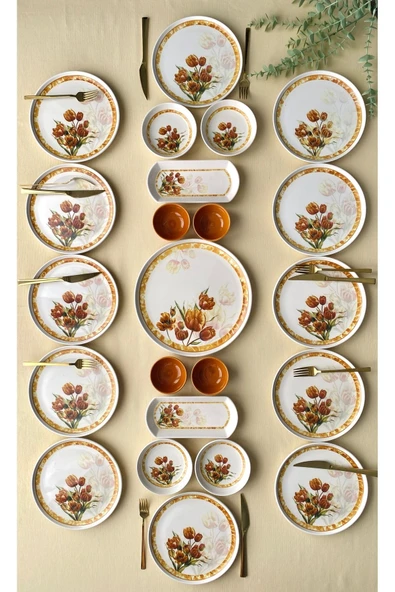 QUEEN  Vintage Model 12 Kişilik 23 Parça Kahvaltı Takımı - Resim 3