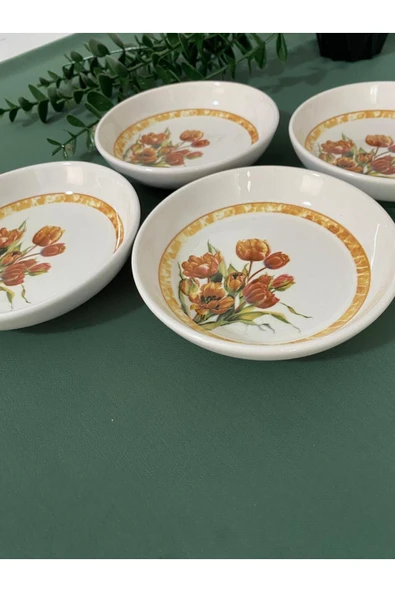 QUEEN Vintage Lale 4 Adet Kase Çerezlik Tabağı - 2