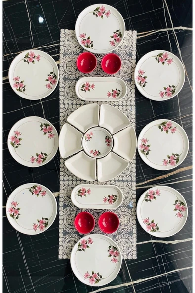 QUEEN  Snowdrop 8 Kişilik 21 Parça Kahvaltı Takımı - Resim 2