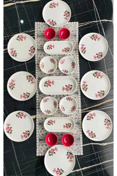 QUEEN  Snowdrop 8 Kişilik 19 Parça Kahvaltı Takımı - Resim 2