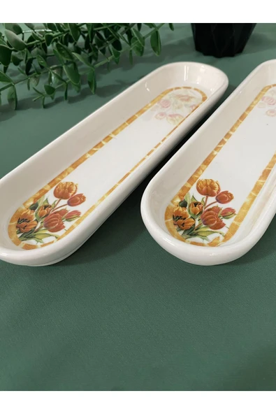 QUEEN  Vintage Lale 2 Adet Zeytinlik Sunum Tabağı - 3