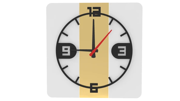 Dekoratif Aynalı Duvar Saati - Altın-Beyaz