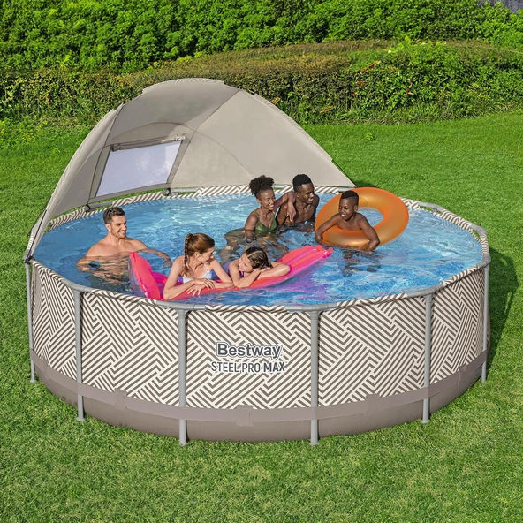 Bestway Büyük Yuvarlak Gölgelikli Prefabrik Havuz 396x107cm 561FY - 6