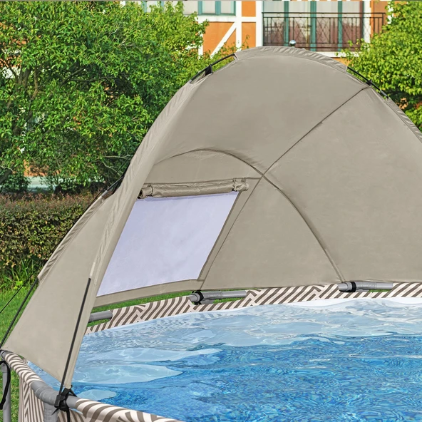 Bestway Büyük Yuvarlak Gölgelikli Prefabrik Havuz 396x107cm 561FY - 7