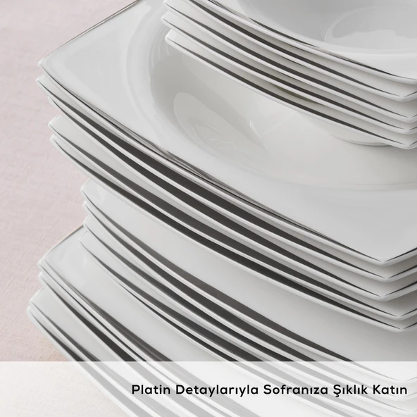 Karaca Fine Pearl Agate 58 Parça 12 Kişilik Yemek Takımı Platin - 4