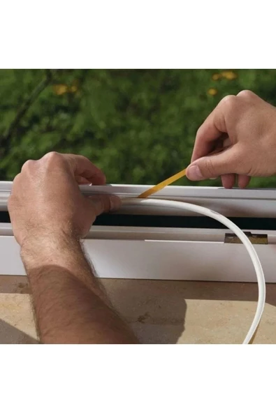 Yapışkanlı 5x2=10 Metre (BEYAZ) Kapı Pencere Bandı Fitili Soğuk Izolasyon Kauçuk Bantları - 7