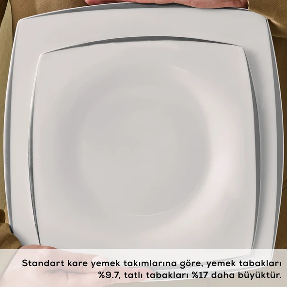 Karaca Fine Pearl Agate 58 Parça 12 Kişilik Yemek Takımı Platin - 8