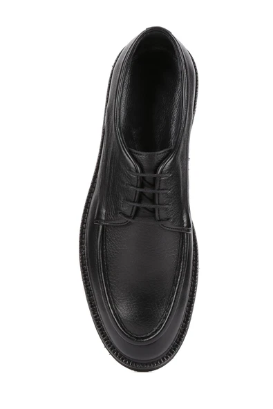 Shoetyle - Siyah Deri Bağcıklı Erkek Günlük Ayakkabı 250-1617 - Resim 5