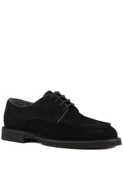 Shoetyle - Siyah Süet Deri Bağcıklı Erkek Günlük Ayakkabı 250-1617 - 2